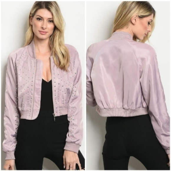 WOW couture Jackets & Blazers - Studded Crop Moto Jacket